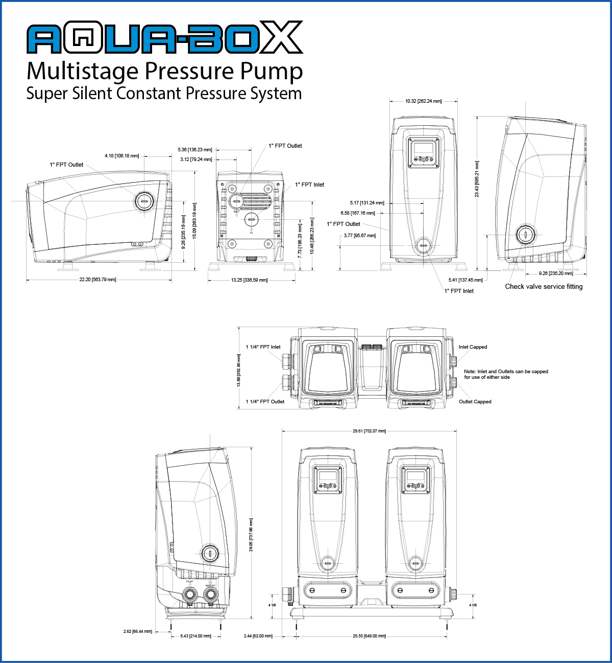 AQX-TWIN MOUNTING BRACKET FOR 2 AQX PUMPS. INCLUDES 1 1/4 INLINE STRAINER AND 1 1/4 SST CHECK VALVE AND CLOSE NIPPLE