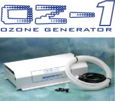 OZ-2(230) HI POWER UV OZONE SYSTEM-230VAC 60 HZ, WITH 1/4" HOSE CONNECTION. Includes 6 ft of tubing, 4 clamps, uniseal, and check valve.