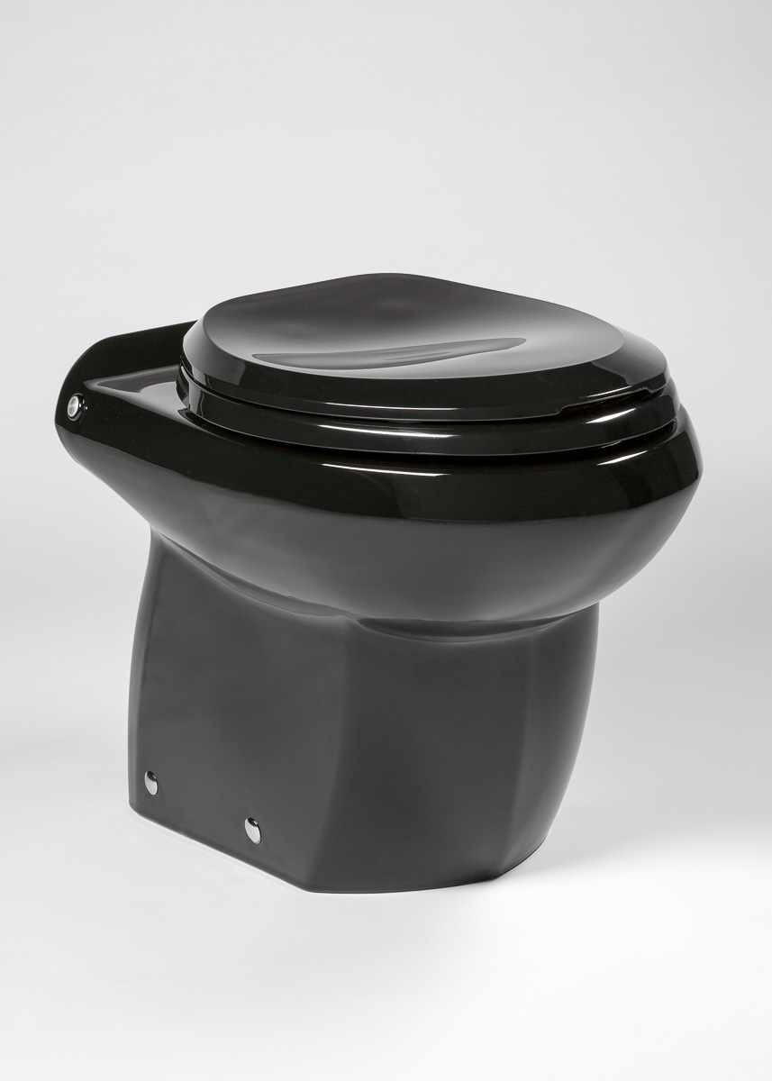 RFB-9 ROYAL FLUSH BRAVO TOILET - BLACK W/ CHROME TRIM